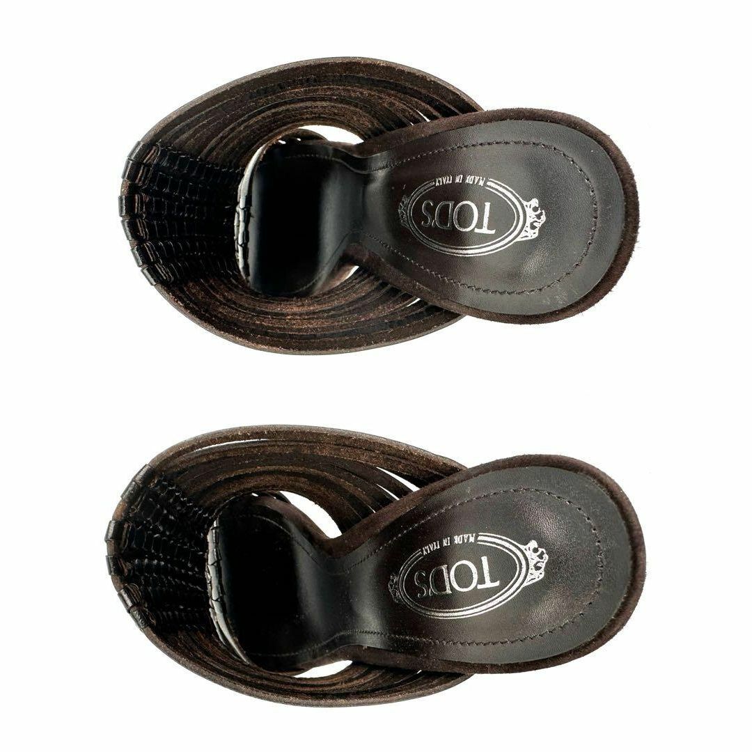 TOD'S - トッズレザー ストラップサンダル 37 約24cm スウェード TOD'S - トッズレザー ストラップサンダル 37 約24cm スウェード
