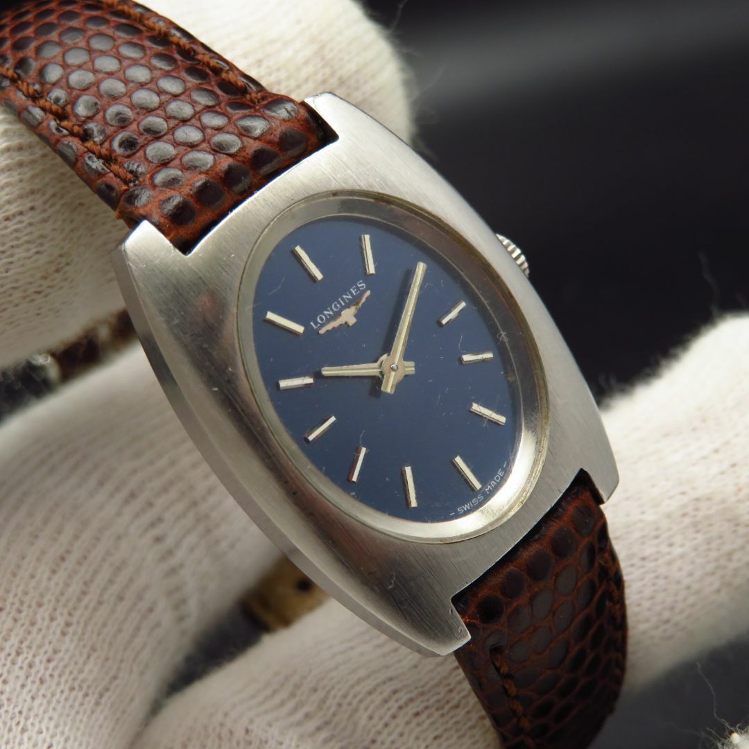LONGINES - LONGINES 手巻き腕時計 ブルー文字盤 ビンテージ の LONGINES - LONGINES 手巻き腕時計 ブルー文字盤 ビンテージ の