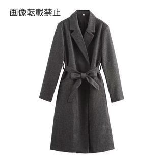 ☕️11月新作🌇15991◆ベルト付き ロングコート ガウンコート(ロングコート)