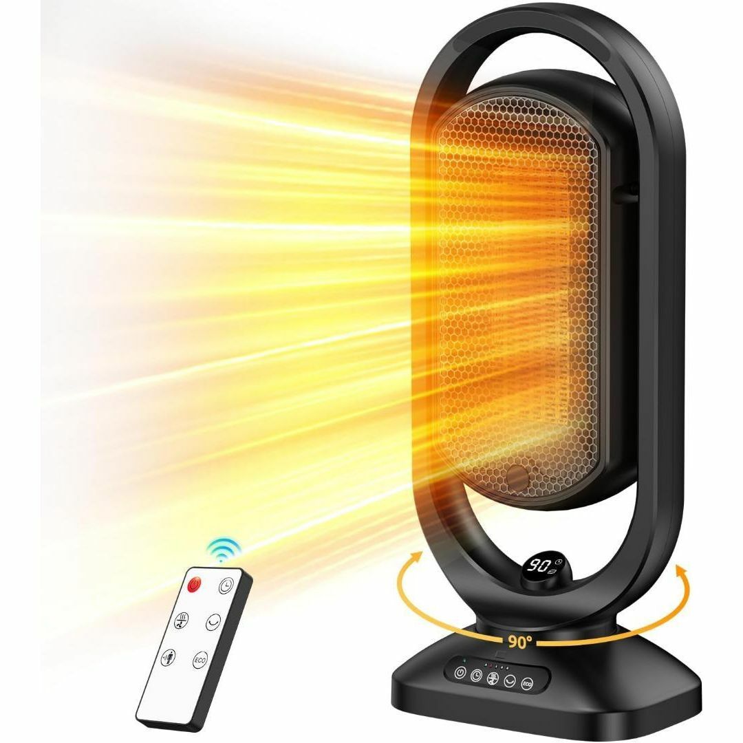 セラミックヒーター ECO知能恒温 節電対策 セラミックファン リモコン付き