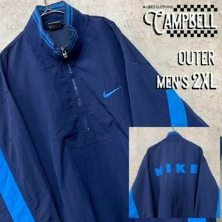 NIKE - 【希少2XL☆EURO輸入90s】ナイキ ハーフジップ両面刺繍 NIKE - 【希少2XL☆EURO輸入90s】ナイキ ハーフジップ両面刺繍