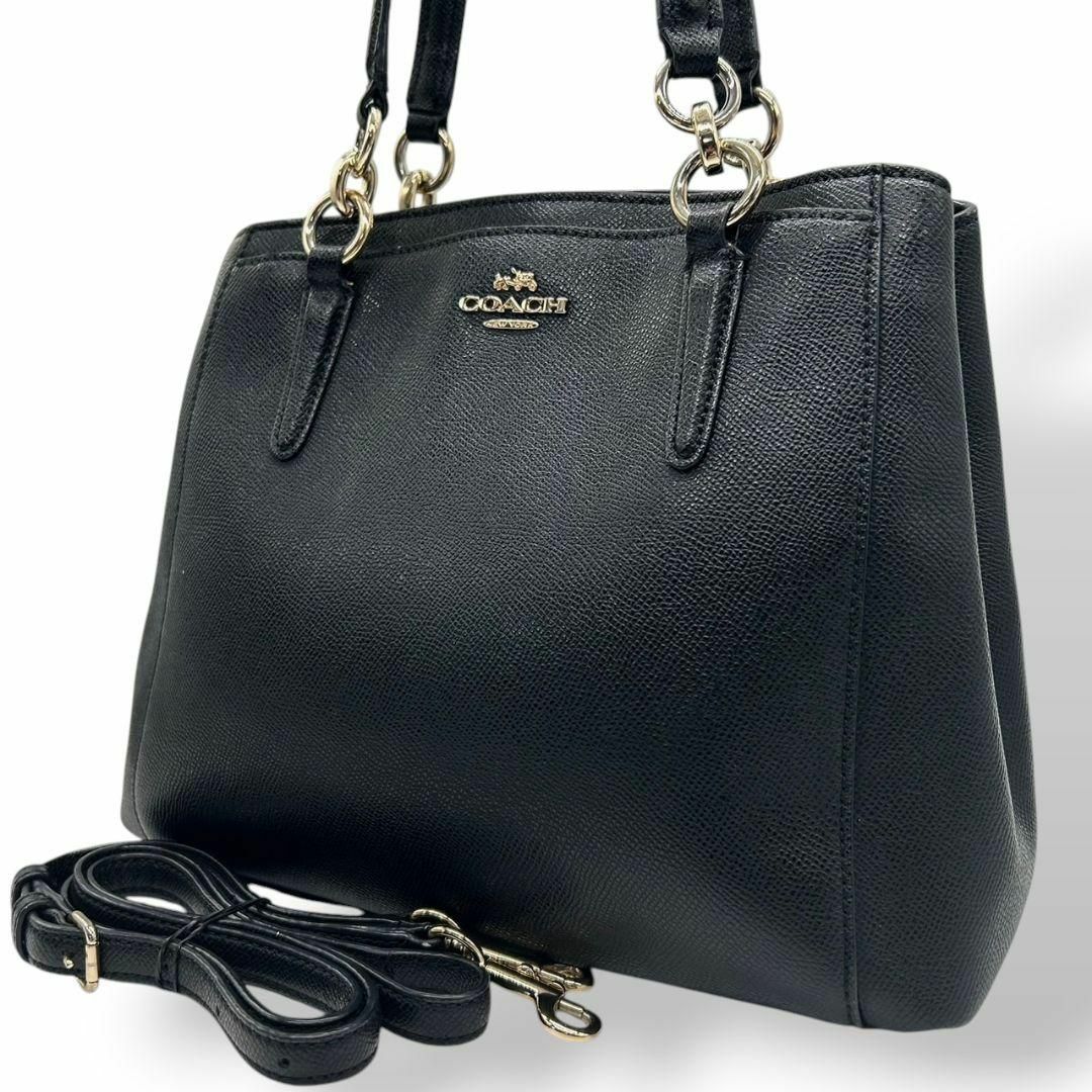 COACH - コーチ ハンドバッグ s58 黒 F57847 レザー　2way ブラック　本革