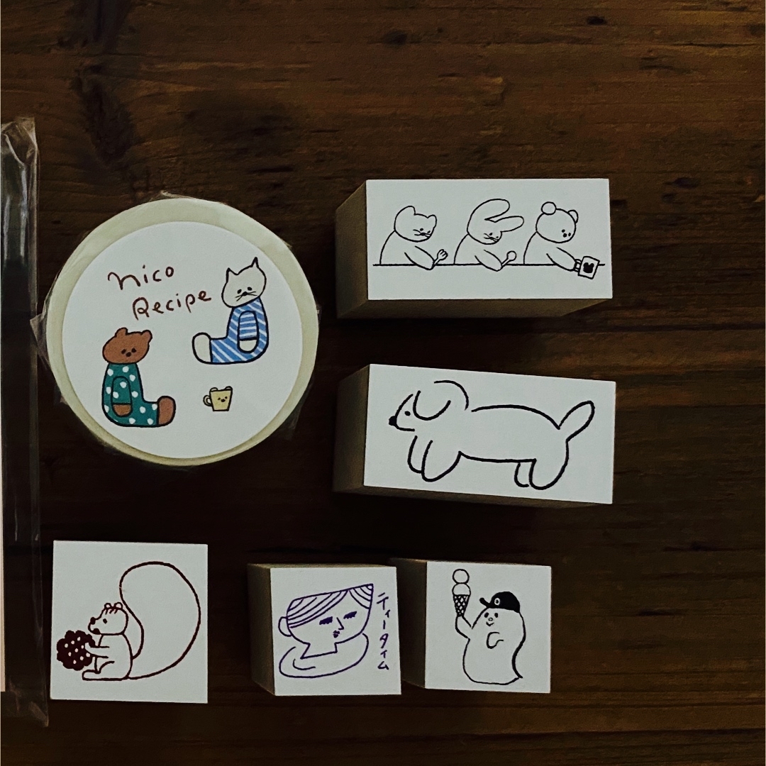 ニコレシピスタンプマスキングテープ8点セット|文房具 ニコレシピスタンプマスキングテープ8点セット|文房具
