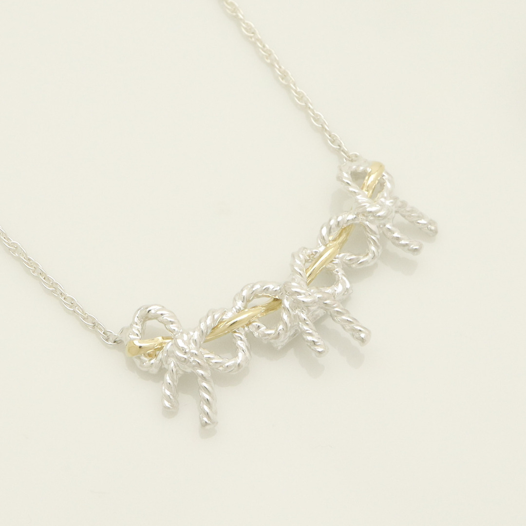 美品】 TIFFANY&Co. トリプル リボン ツイスト コンビ ネックレス 美品】 TIFFANY&Co. トリプル リボン ツイスト コンビ ネックレス
