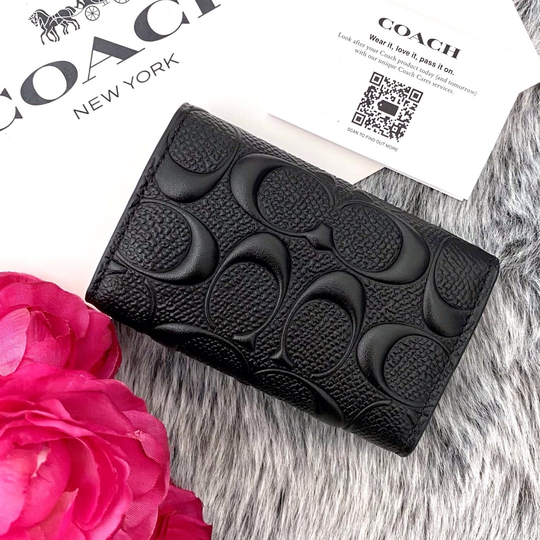 COACH - 新品☆COACH キーケース メンズ ブラック エンボス COACH - 新品☆COACH キーケース メンズ ブラック エンボス