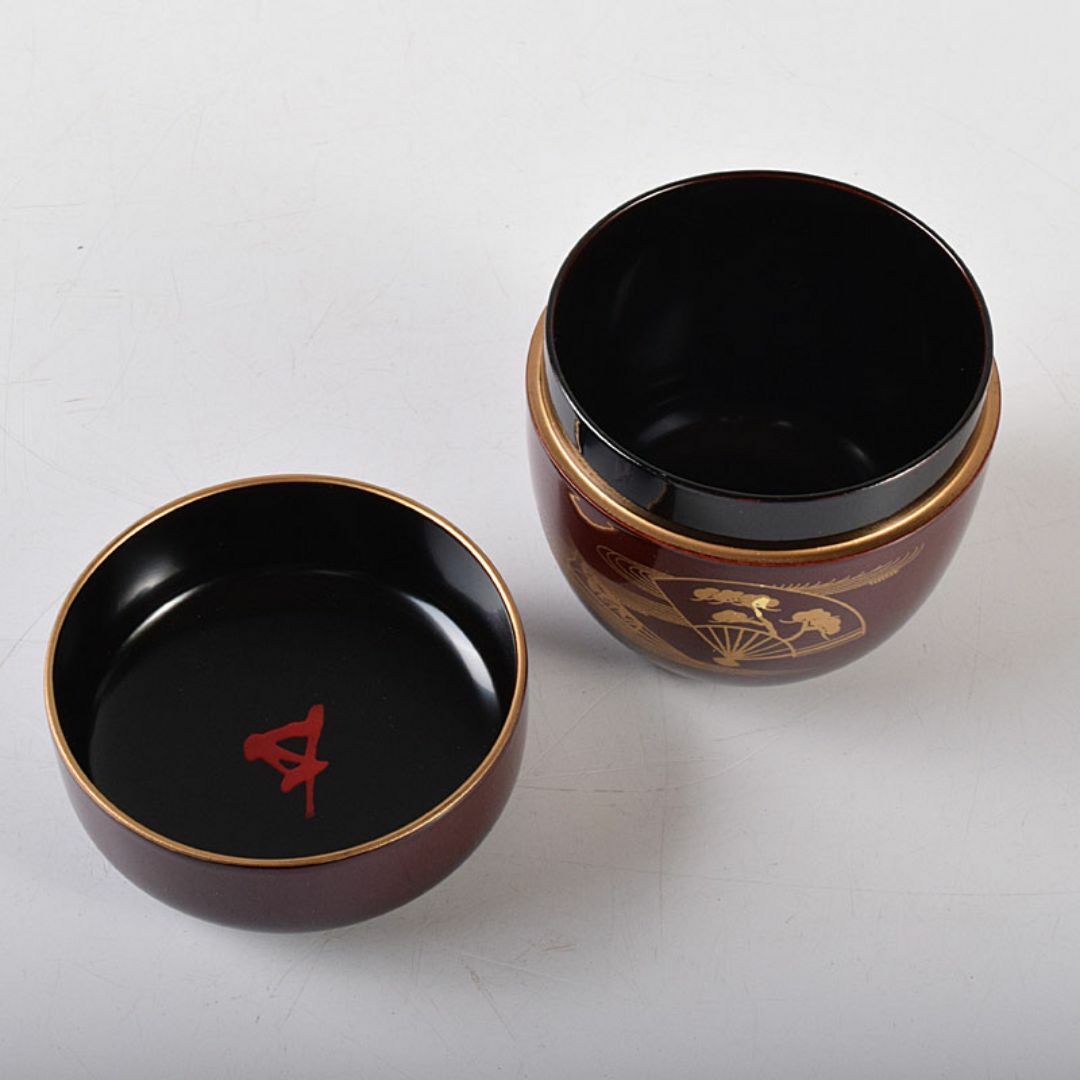 茶道具 塗師 中村宗哲作 黒漆 中棗 裏千家十五代鵬雲斎極め箱 V