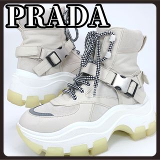 PRADA - 【極美品】PRADA プラダ ホワイト シューズ レース PRADA - 【極美品】PRADA プラダ ホワイト シューズ レース