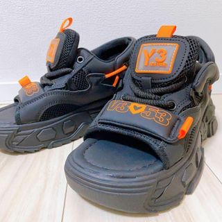 厚底サンダル 韓国 23.5 ブラック 蛍光 かわいい 厚底(サンダル)