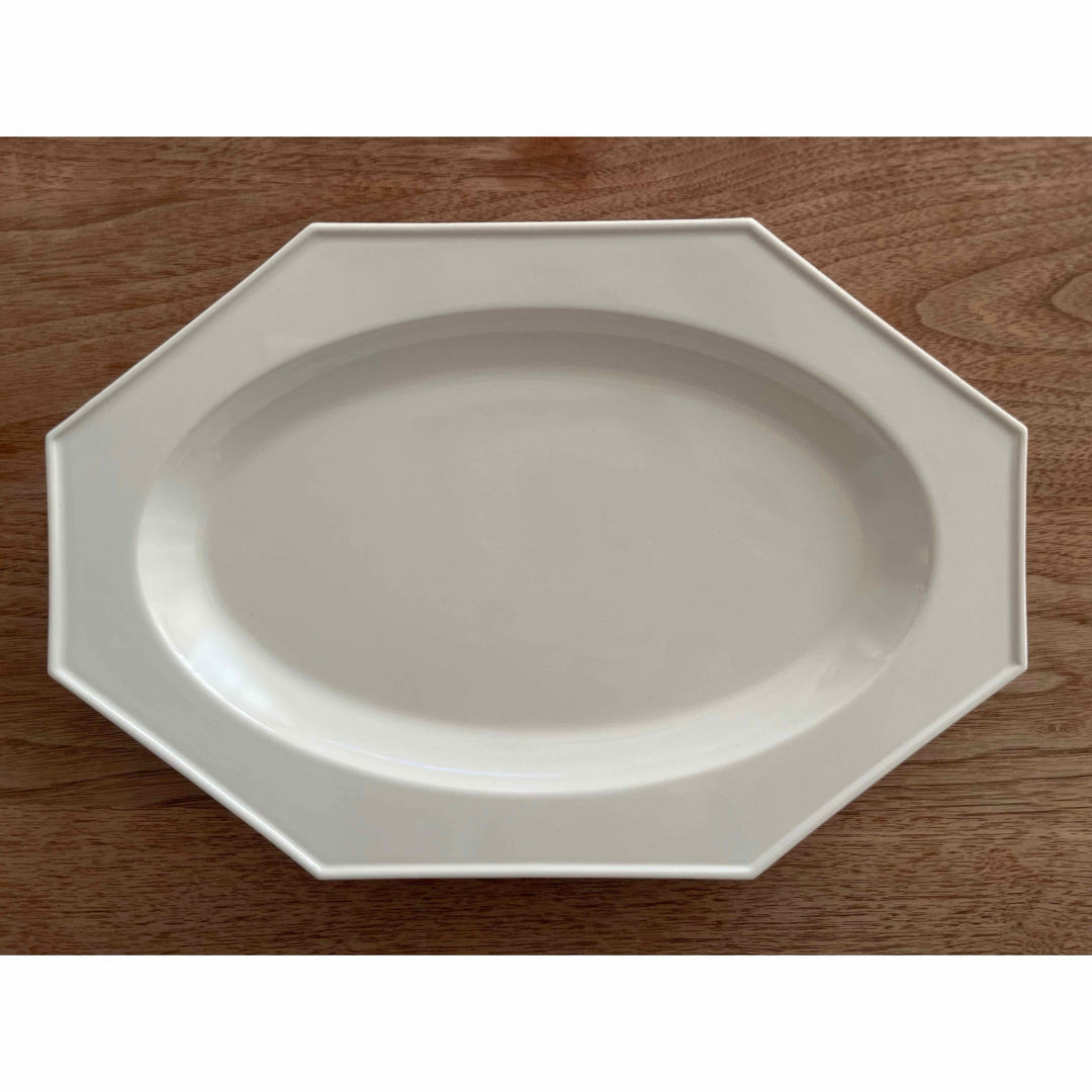 石川隆児 Oval Octogonal Plate white 石川隆児 Oval Octogonal Plate white