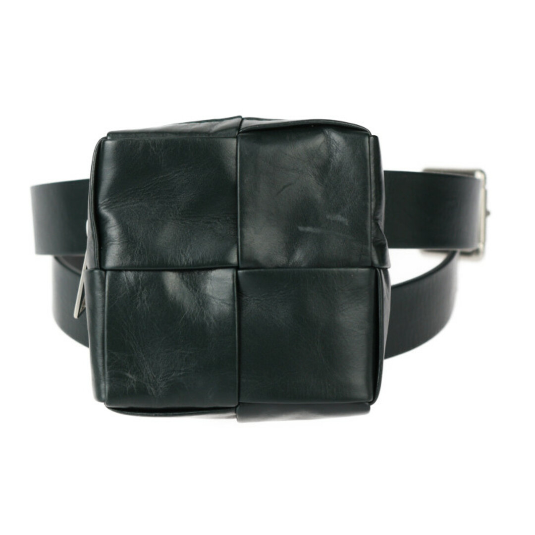 BOTTEGA VENETA - BOTTEGAVENETA ボッテガヴェネタ イントレチャート ベルトバッグ ウエストバッグ 709342 VA9A5   カーフレザー ダークグリーン系 シルバー金具  カセット 【本物保証】
