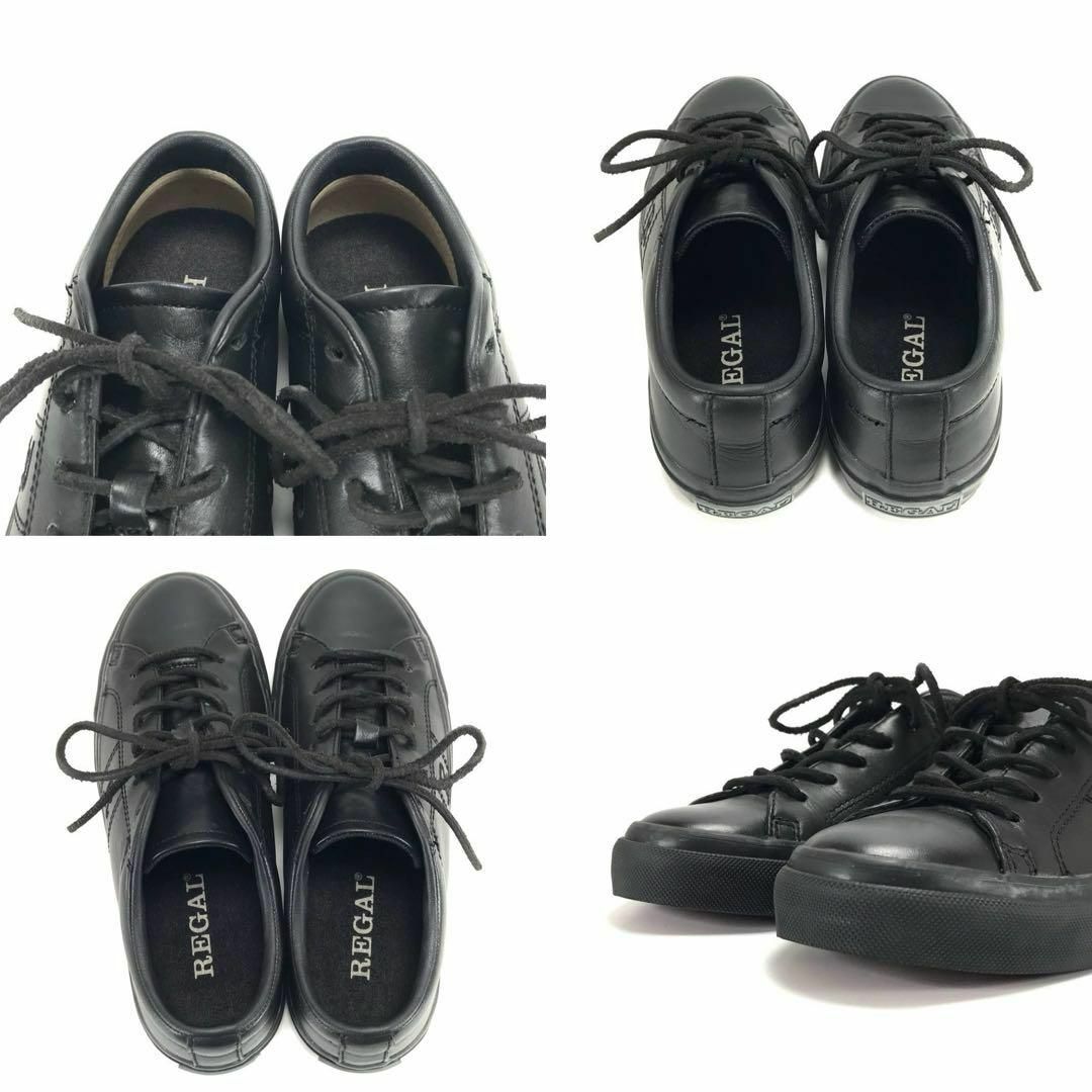 REGAL - REGAL リーガル レザー スニーカー ブラック 黒 22.5cm REGAL - REGAL リーガル レザー スニーカー ブラック 黒 22.5cm