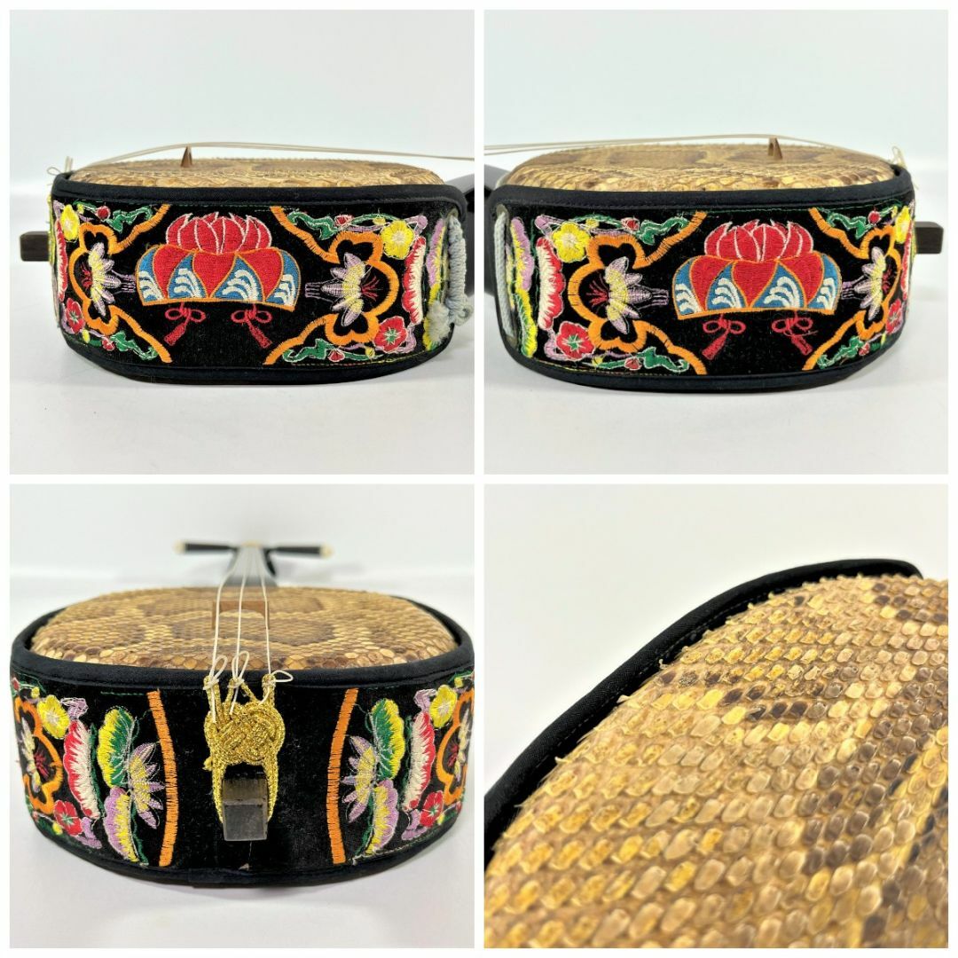 沖縄三線 蛇革 蛇皮 本革 琉球楽器 和楽器 三線 沖縄三線 蛇革 蛇皮 本革 琉球楽器 和楽器 三線