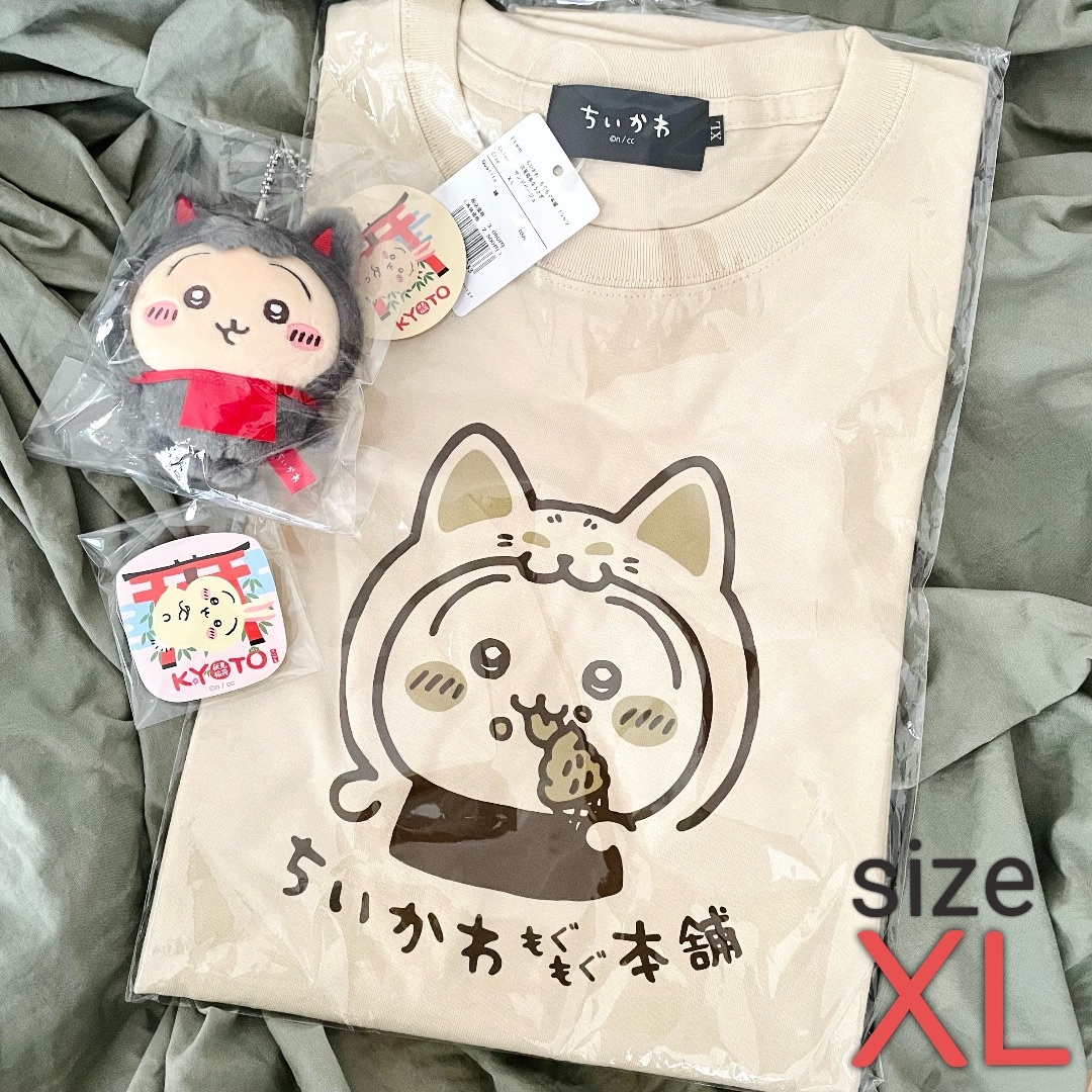 【TimeSale】ちいかわもぐもぐ本舗 伏見稲荷うさぎマスコット TシャツXL