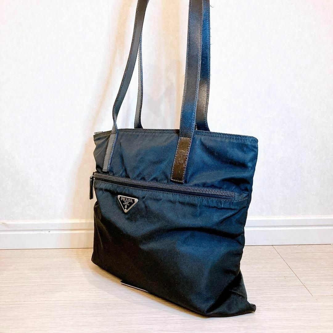 PRADA】カナパ トートバッグ 訳あり ブラック コンパクト あまかっ PRADA】カナパ トートバッグ 訳あり ブラック コンパクト あまかっ