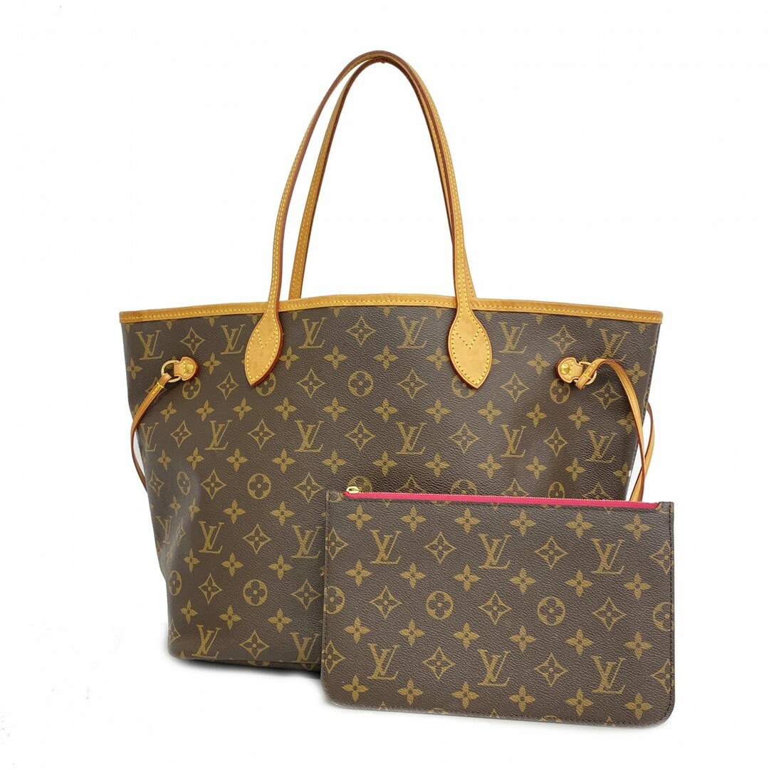 LOUIS VUITTON - 【4te4895】ルイヴィトン トートバッグ モノグラム ネヴァーフルMM M41178 ブラウン ピヴォワンヌ【中古】レディース