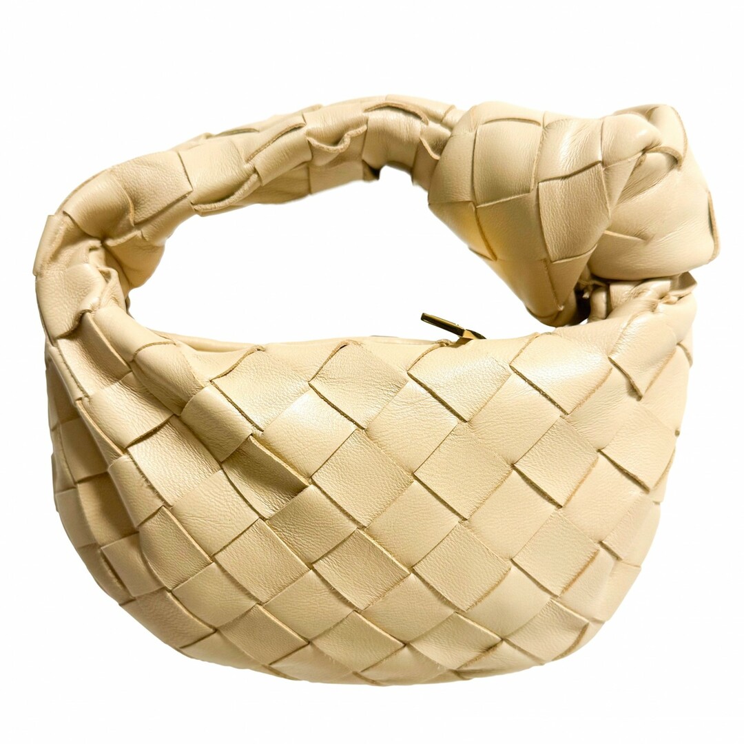 BOTTEGA VENETA - 【BOTTEGA VENETA / ボッテガヴェネタ】キャンディ ジョディ イントレチャート レザー ハンドバッグ ベージュ