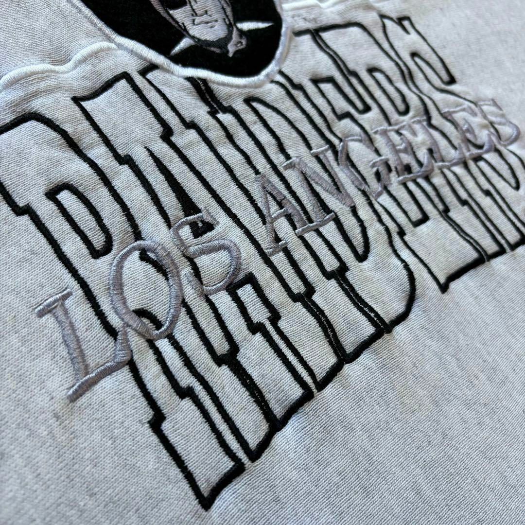 USA製 レイダース スウェットトレーナー Lサイズ 刺繍ロゴ NFL 古着 USA製 レイダース スウェットトレーナー Lサイズ 刺繍ロゴ NFL 古着