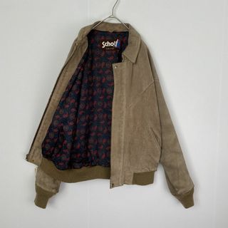 ショット(schott)のショット　レザージャケット　ブルゾン　比翼タイプ　裏地総柄　USA製(レザージャケット)