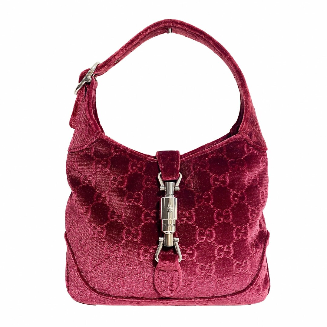 GUCCI - 【GUCCI / グッチ】GGベルベット ジャッキー ハンドバッグ ボルドー