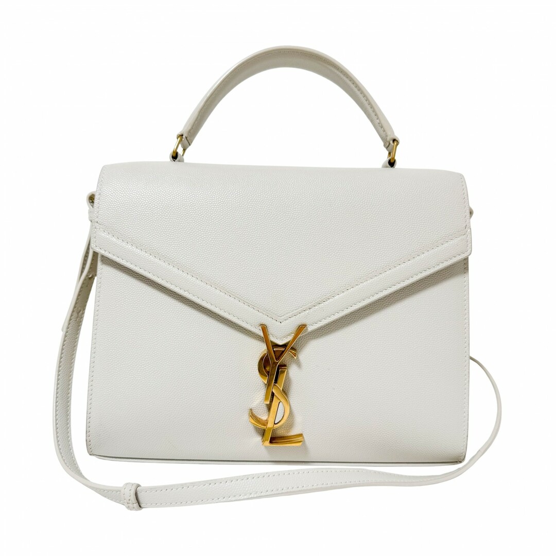 SAINT LAURENT - 【SAINT LAURENT / サンローラン】カサンドラ レザー 2WAYハンドバッグ アイボリー ホワイト