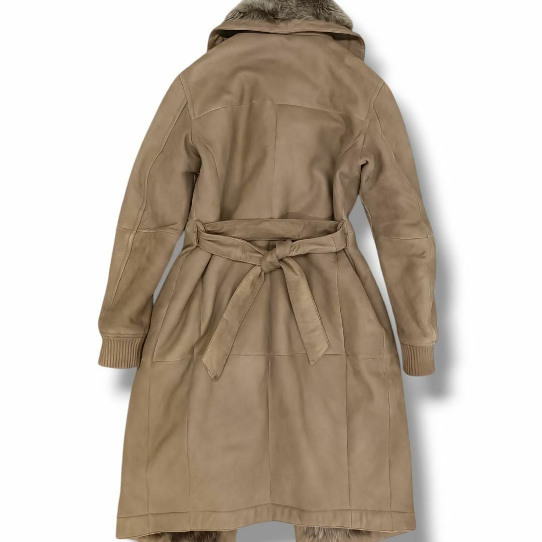 白タグ MaxMara マックスマーラ ファーコート ムートンコート ベルト 白タグ MaxMara マックスマーラ ファーコート ムートンコート ベルト