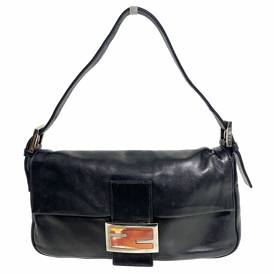 FENDI - 【FENDI / フェンディ】バケット レザー ショルダーバッグ ブラック / マーブル金具