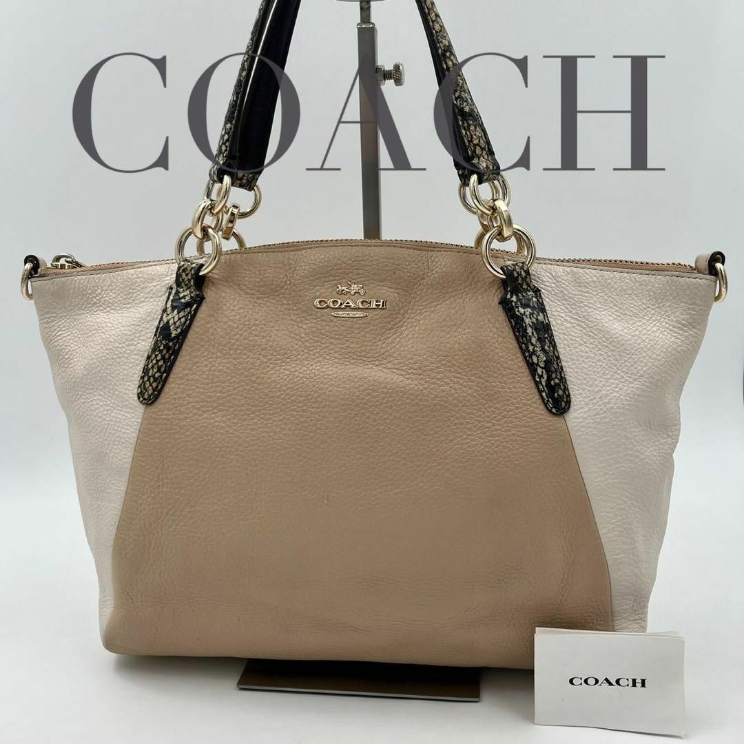 COACH - coach ビーチウッドマルチ エキゾチック ロゴ トートバッグ バイカラー