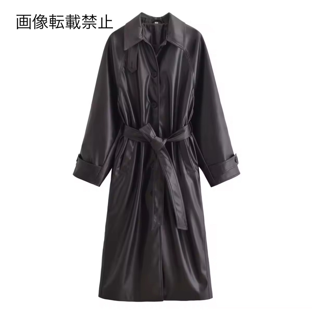 ☕️11月新作16022◆フェイクレザー PU ロングコート