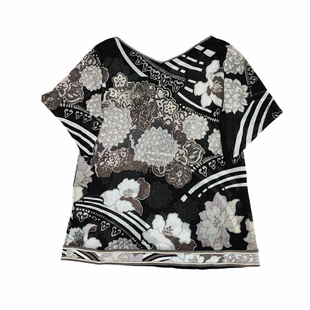 Leonard レオナール 花柄 チュニックブラウス カットソー 半袖 642 Leonard レオナール 花柄 チュニックブラウス カットソー 半袖 642