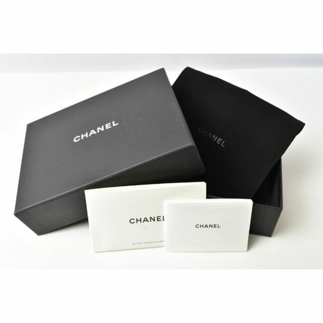 CHANEL - シャネル コインケース/カードケース CHANEL ラムスキン ブラック/ボルドー シルバー金具【中古】