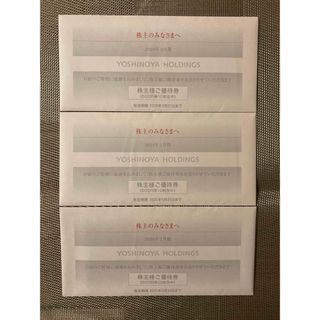 ヨシノヤ(吉野家)の吉野家　株主優待　¥15,000分(レストラン/食事券)