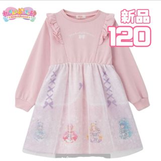 バンダイ(BANDAI)の新品　わんだふるぷりきゅあ　ワンピース　120  ピンク　裏毛　長袖(ワンピース)