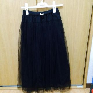 ダブルクローゼット(w closet)の♡ブラックチュールスカート♡(ロングスカート)