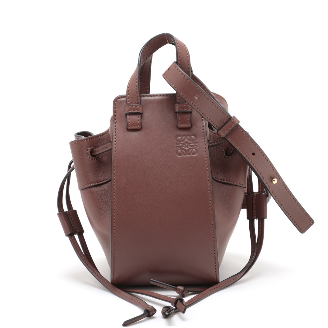 LOEWE - ロエベ ハンモック ドローストリングミニ レザー  ブラウン レディース