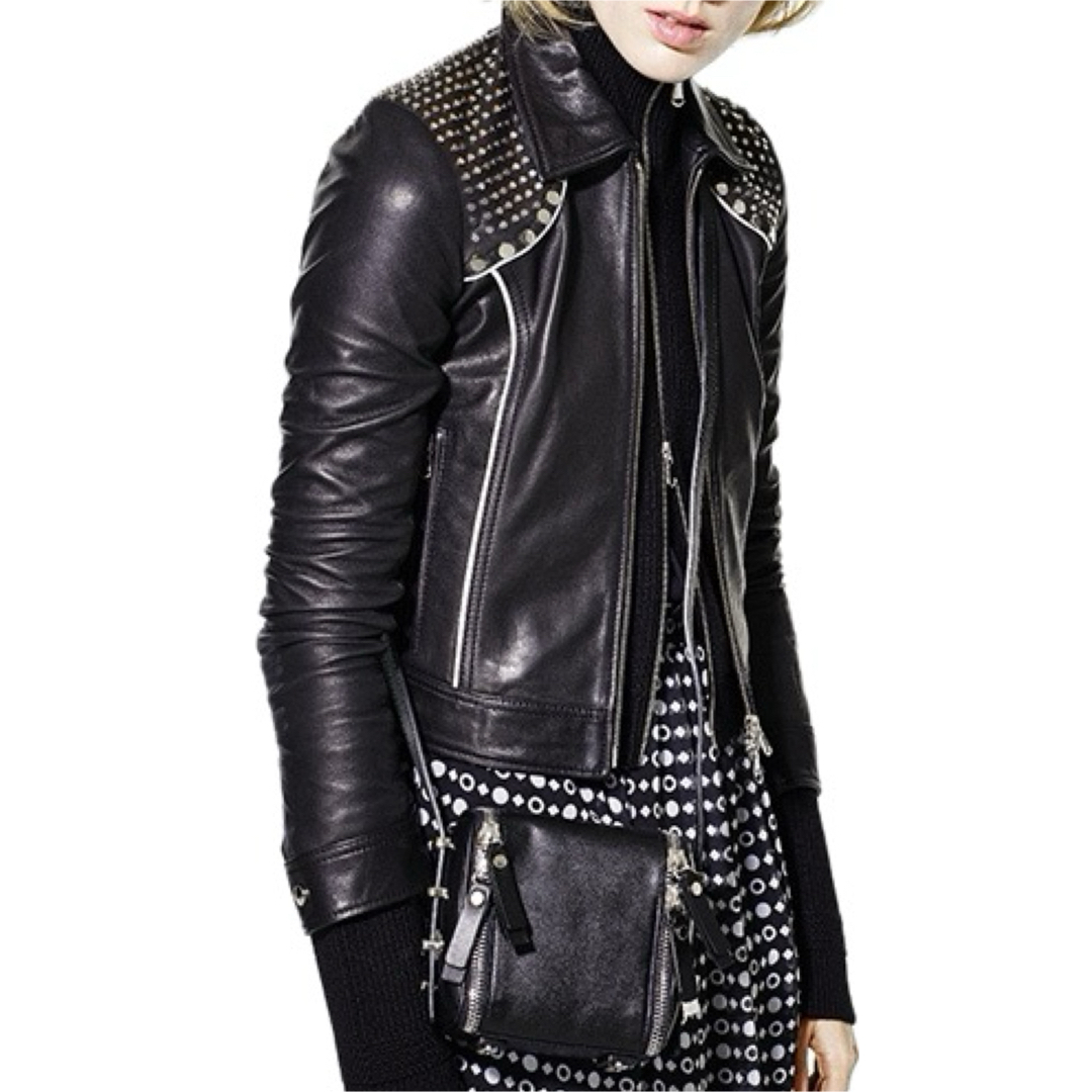 DIESEL BLACK GOLD スタッズ レザー ライダース ジャケット L DIESEL BLACK GOLD スタッズ レザー ライダース ジャケット L