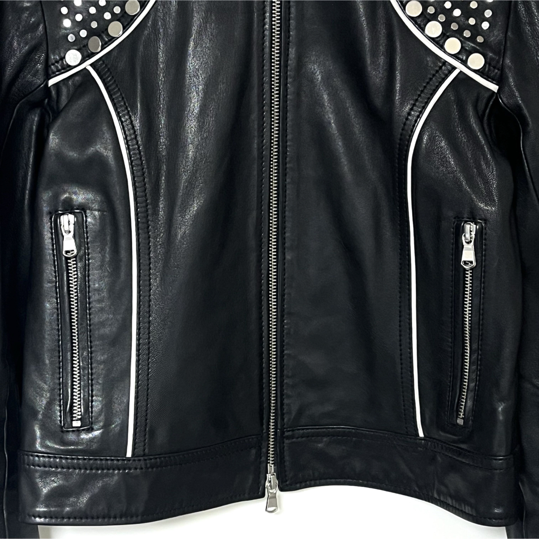 DIESEL BLACK GOLD スタッズ レザー ライダース ジャケット L DIESEL BLACK GOLD スタッズ レザー ライダース ジャケット L