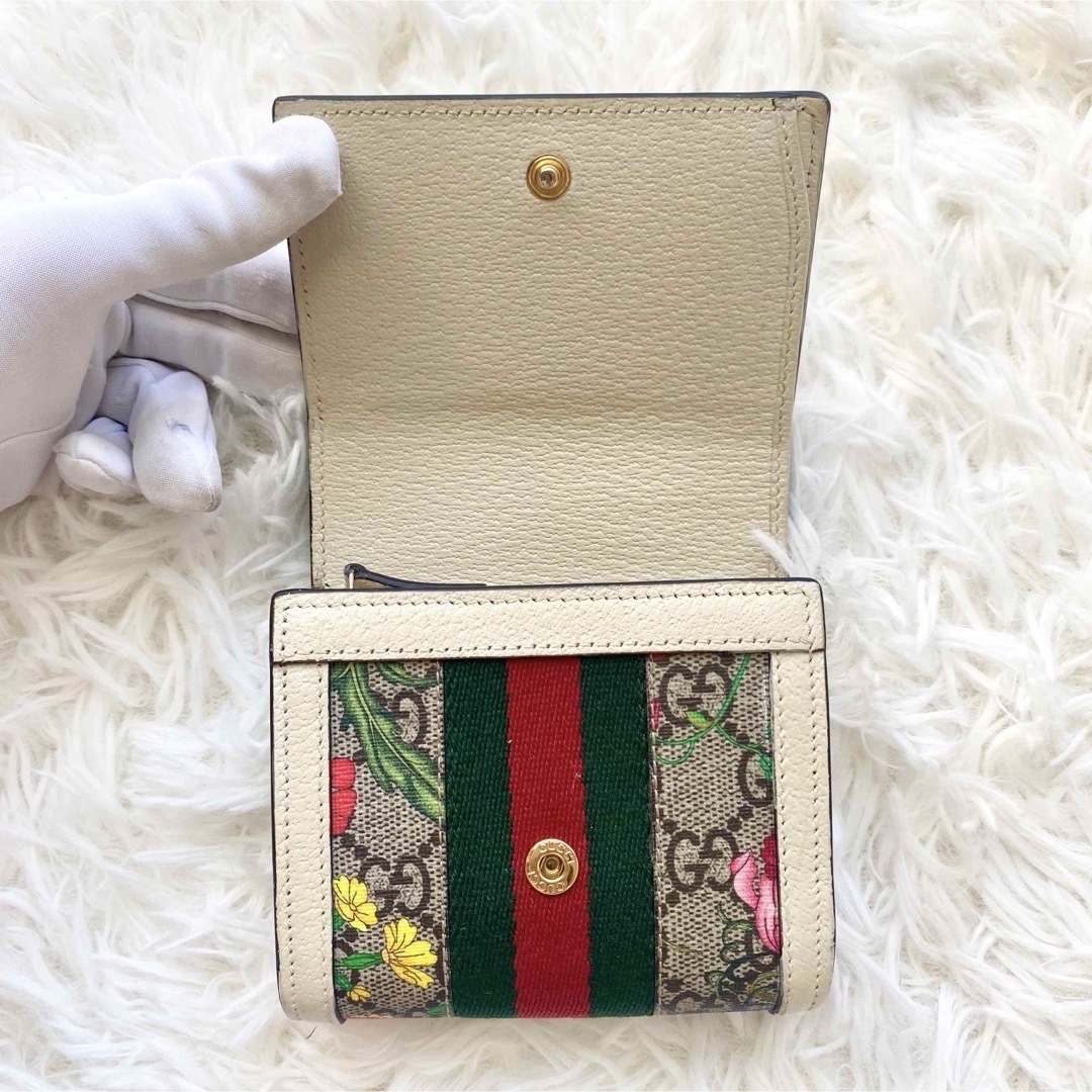グッチ 三つ折り財布 フローラ オフディア シェリーライン グッチ 三つ折り財布 フローラ オフディア シェリーライン
