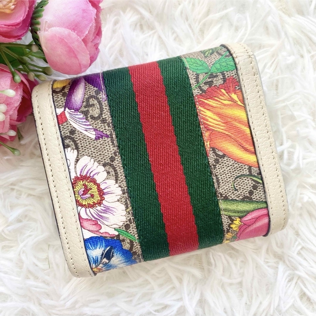 グッチ 三つ折り財布 フローラ オフディア シェリーライン グッチ 三つ折り財布 フローラ オフディア シェリーライン