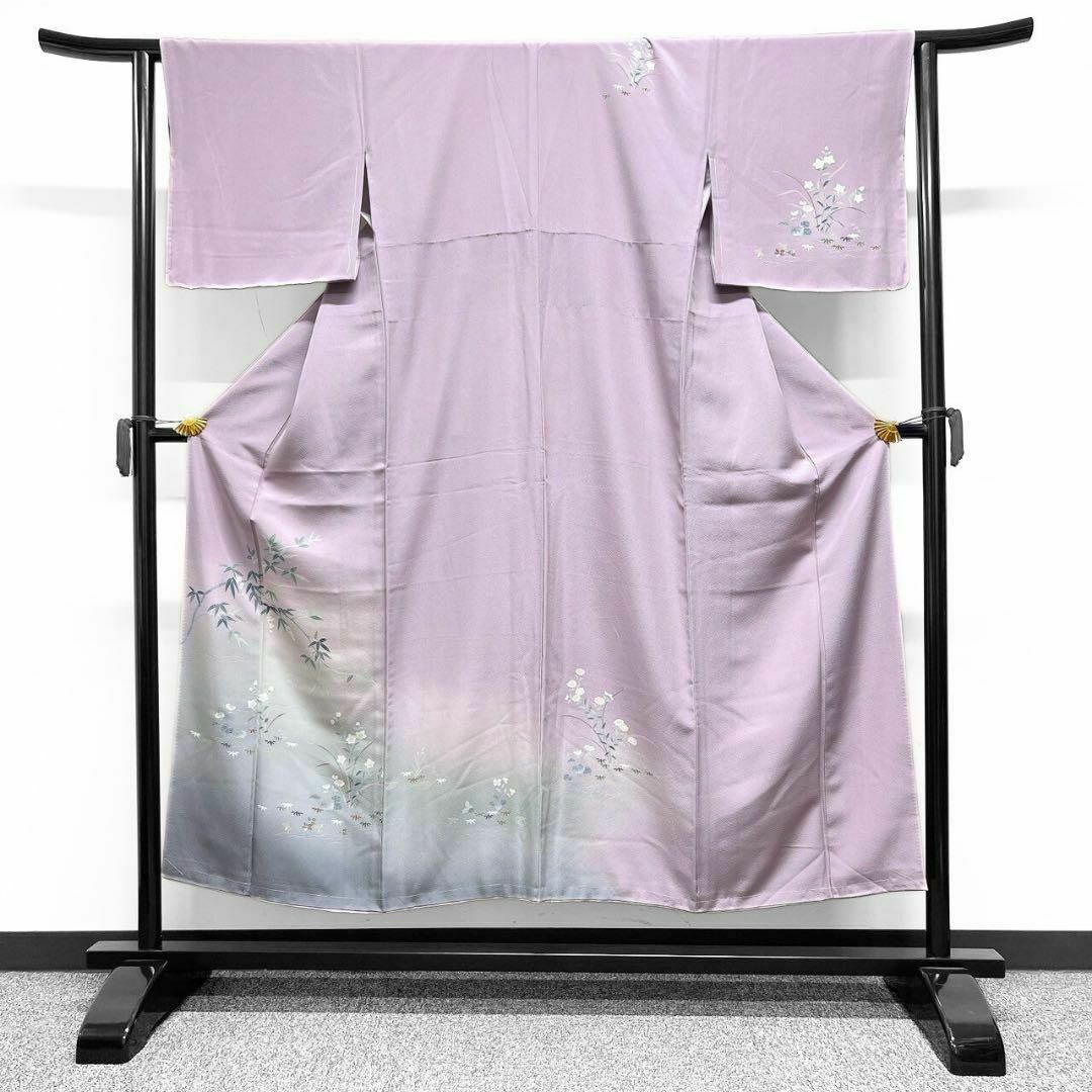 未着用 友禅 笹 菊花 桔梗 付け下げ 着物 064w p 未着用 友禅 笹 菊花 桔梗 付け下げ 着物 064w p