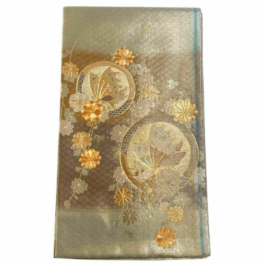振袖帯 金駒刺繍 蝶 菊 梅 菱 袋帯 着物 073w d 水着/浴衣 振袖帯 金駒刺繍 蝶 菊 梅 菱 袋帯 着物 073w d 水着/浴衣