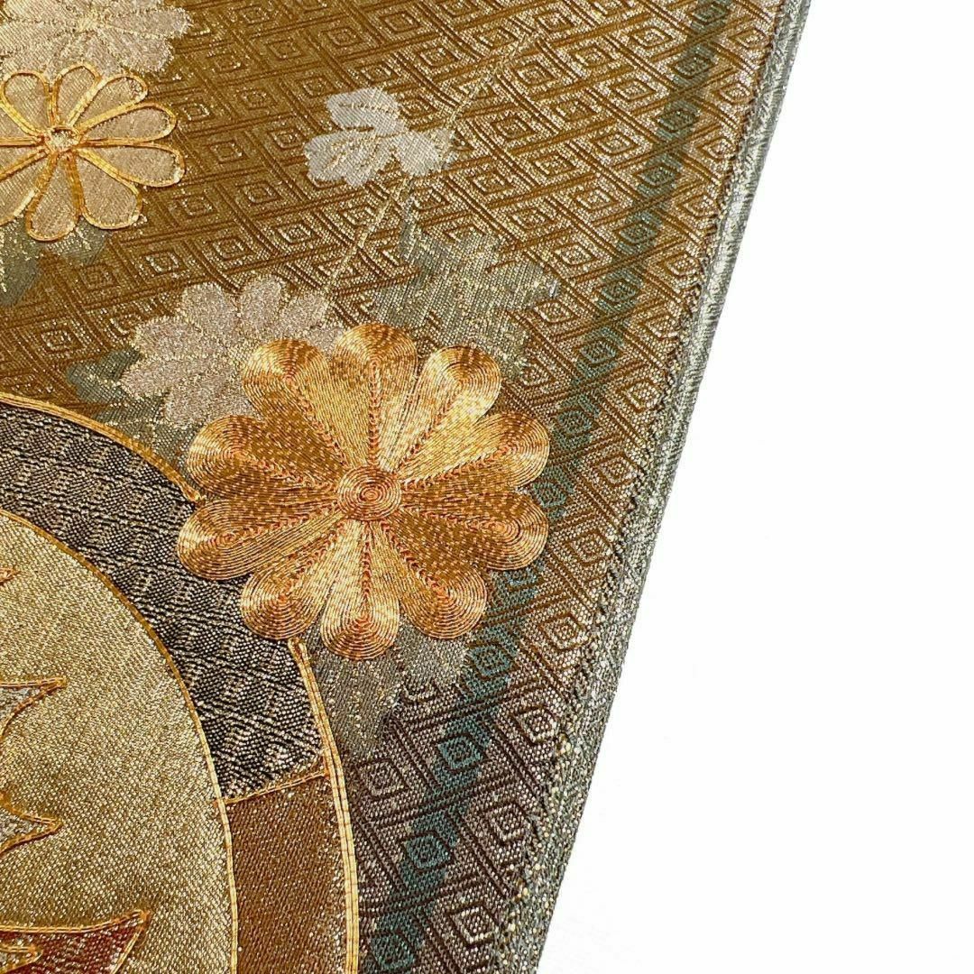 振袖帯 金駒刺繍 蝶 菊 梅 菱 袋帯 着物 073w d 水着/浴衣 振袖帯 金駒刺繍 蝶 菊 梅 菱 袋帯 着物 073w d 水着/浴衣