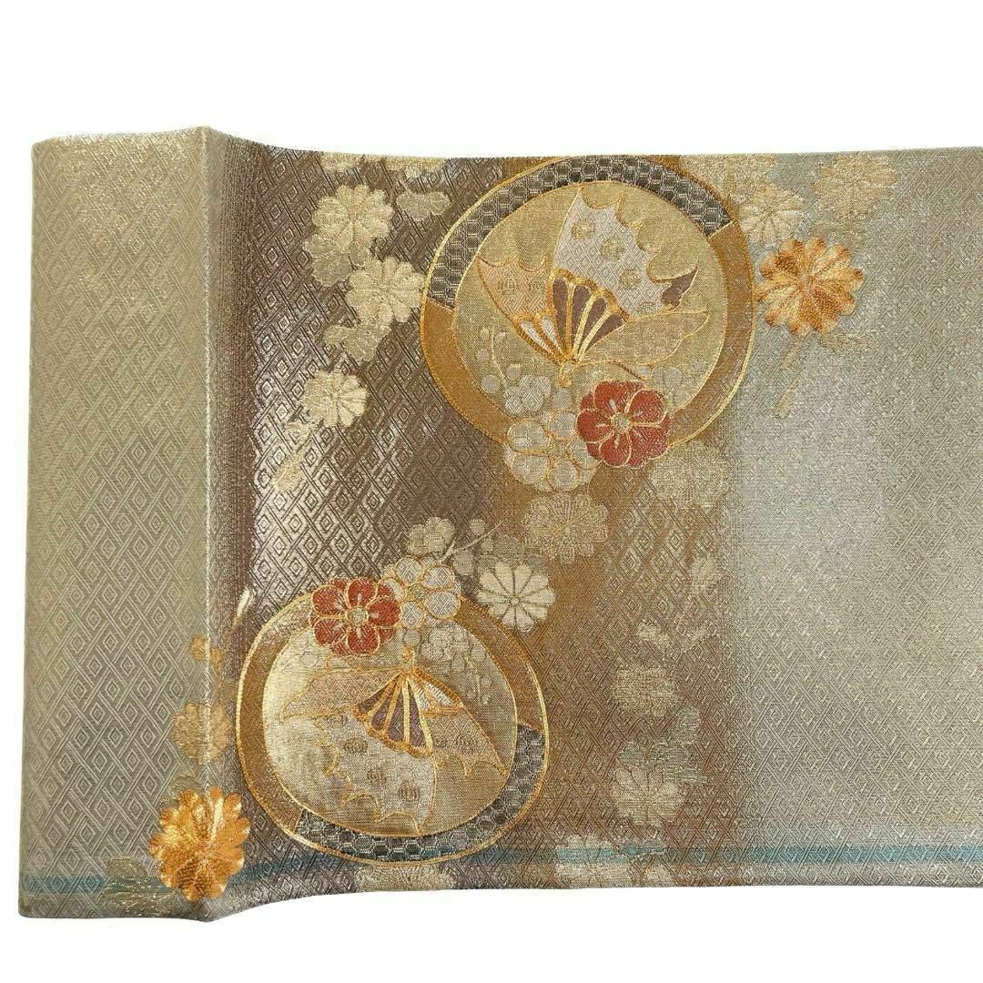 振袖帯 金駒刺繍 蝶 菊 梅 菱 袋帯 着物 073w d 水着/浴衣 振袖帯 金駒刺繍 蝶 菊 梅 菱 袋帯 着物 073w d 水着/浴衣
