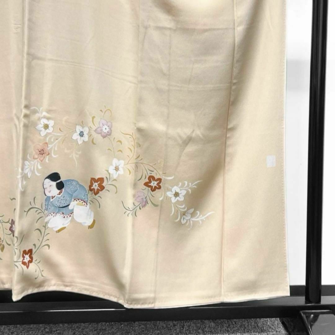 作家もの 色留袖 金駒刺繍 童模様 鉄線 花模様 着物 072w d 作家もの 色留袖 金駒刺繍 童模様 鉄線 花模様 着物 072w d
