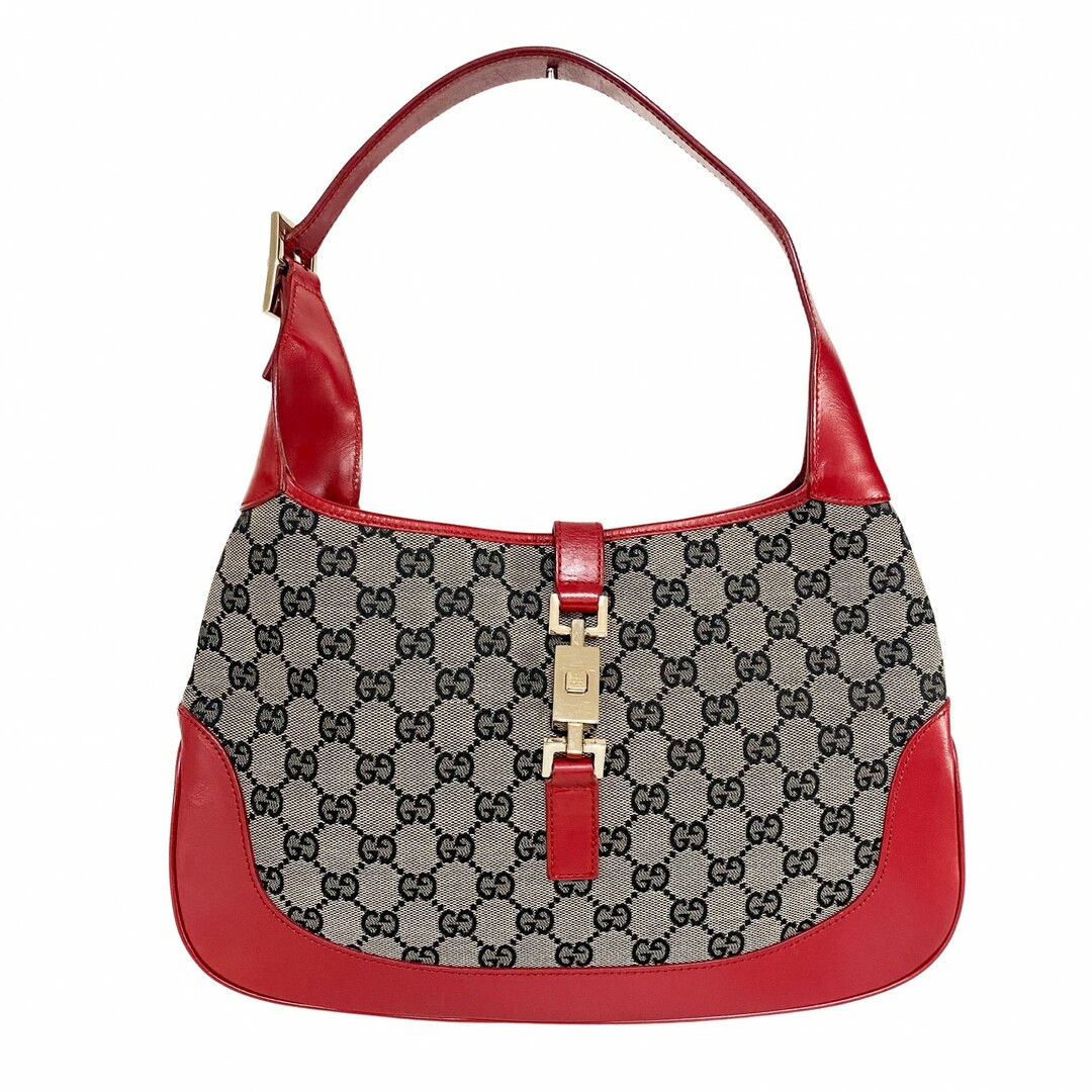 GUCCI - 【GUCCI / グッチ】ジャッキー GG キャンバス 赤 レザー ショルダーバッグ