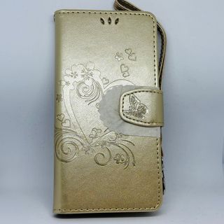 新品　androidケース　XperiaXZ　手帳型　ゴールド(Androidケース)