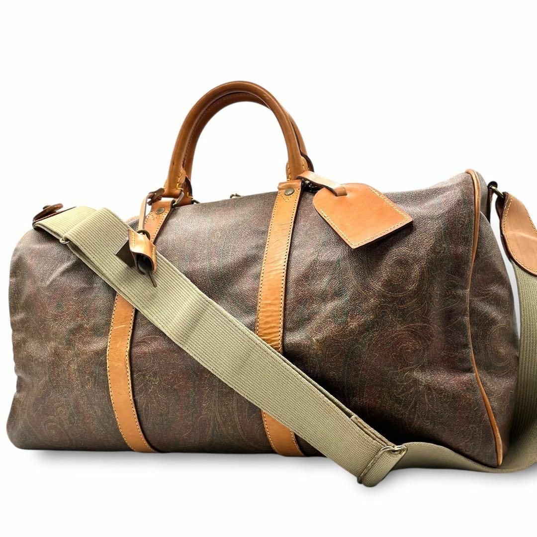 美品 1111 ETRO ボストンバッグ 2way 南京錠 鍵付き ペイズリー柄 美品 1111 ETRO ボストンバッグ 2way 南京錠 鍵付き ペイズリー柄