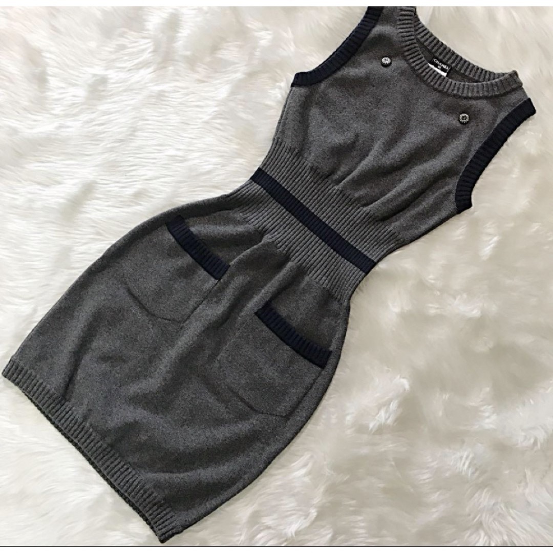 CHANEL - 極美品 シャネル ニット ワンピースの通販 by joo CHANEL - 極美品 シャネル ニット ワンピースの通販 by joo