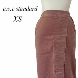 アーヴェヴェ(a.v.v)のa.v.v standard 　膝丈　タイトスカート　ワインレッド系　XS(ひざ丈スカート)