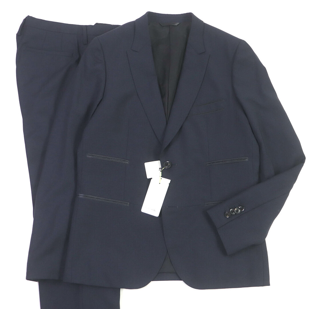 Paul Smith - 未使用品□Paul Smith ポールスミス ウール 総柄 ブレザー/スラックス シングルスーツ 上下セットアップ ネイビー M 日本製 正規品 メンズ