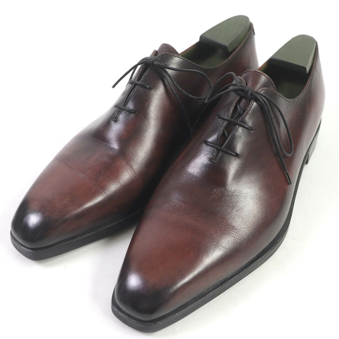 極美品□Berluti ベルルッティ アレッサンドロ プレーントゥ パティーヌ レースアップ レザー ドレスシューズ ボルドー 10.5 イタリア製 メンズ